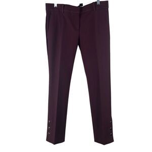 NEW Ann Taylor The Ankle Mid Rise Pants Burgundy 0P
